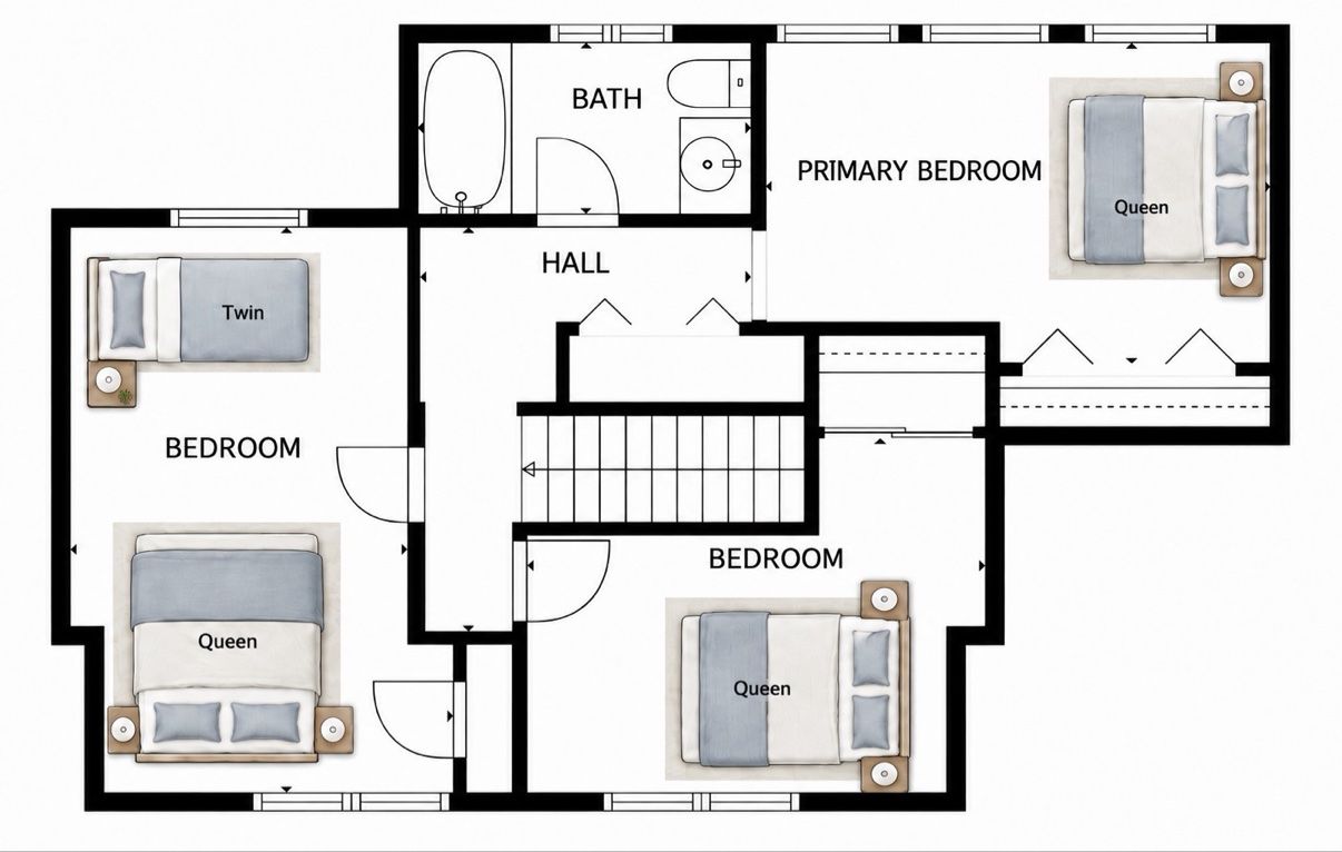 Second-floor plan of The Egret’s Nest